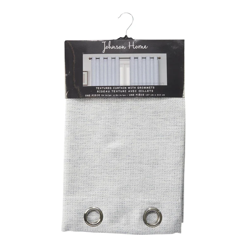Johnson Home Curtain Panel with Grommets, 84-in, Blue, 1-Pack