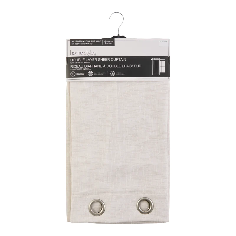 HomeStyles Lined Double Layer Curtain, 52-in x 96-in.