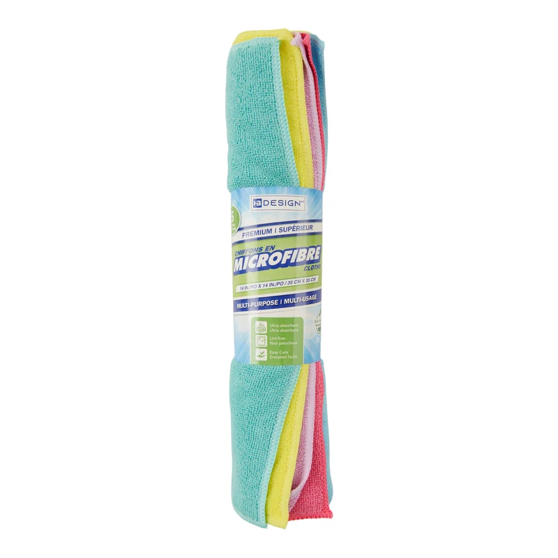 Microfiber Cloths, 14-in x 14-in, 5 Pack