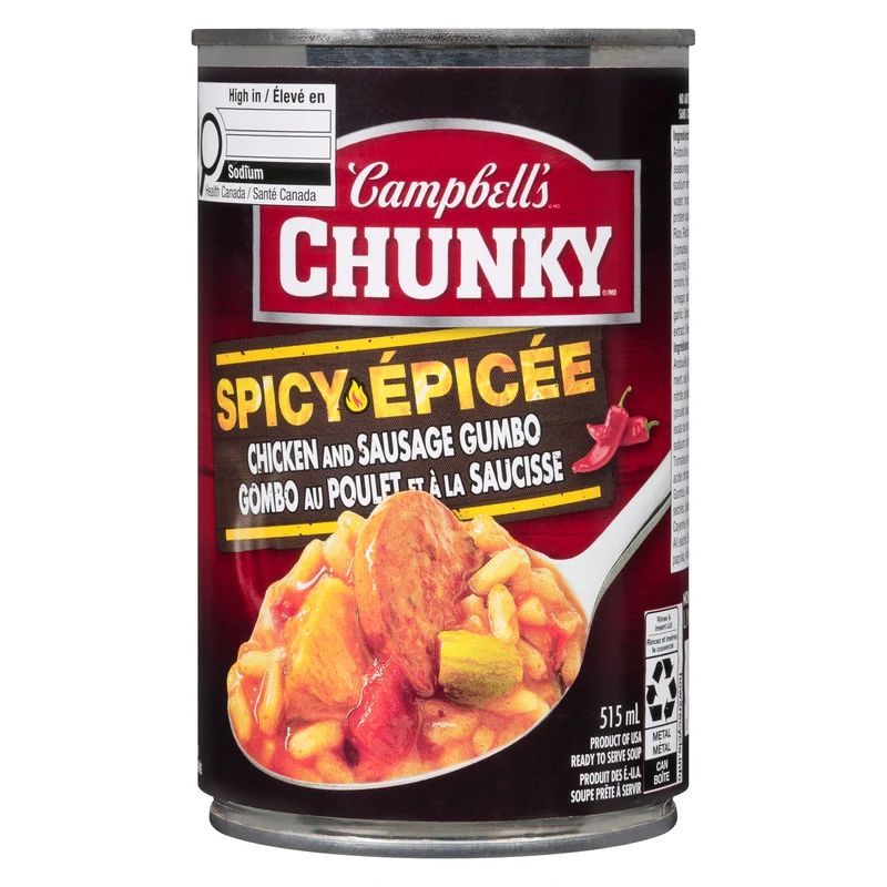 Campbell's Chunky Ready to Serve Soup Spicy Chicken and Sausage Gumbo, 515 ml