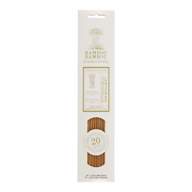 Bamboo Incense Sticks, Lemongrass, 20 Pack