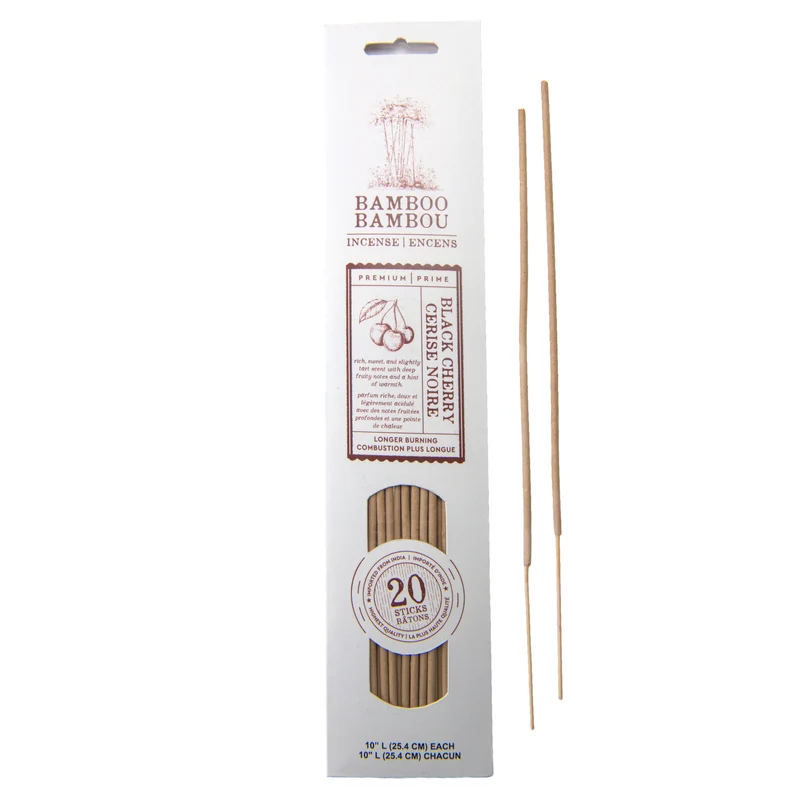 Bamboo Incense Sticks, Black Cherry, 20 Pack