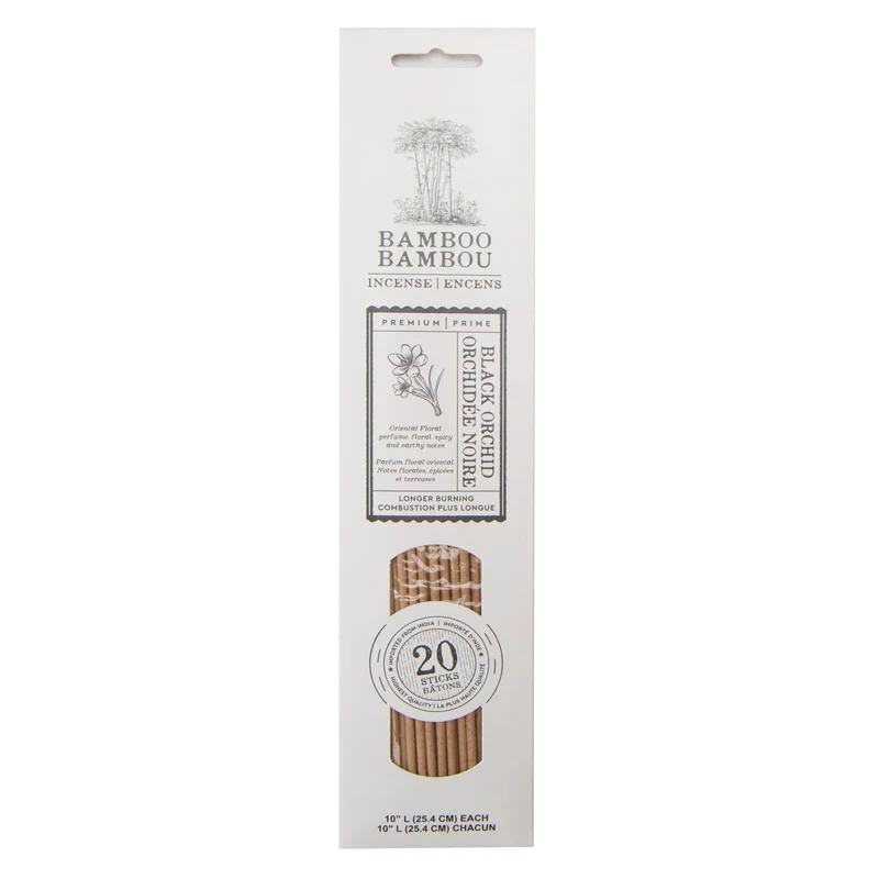 Bamboo Incense Sticks, Black Orchid, 20 Pack