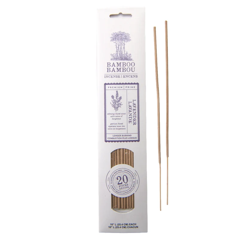 Bamboo Incense Sticks, Lavender, 20 Pack