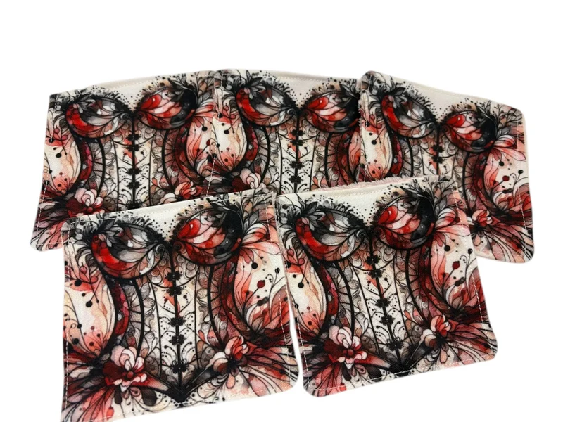 Lot de 4 lingettes lavables " Corset"