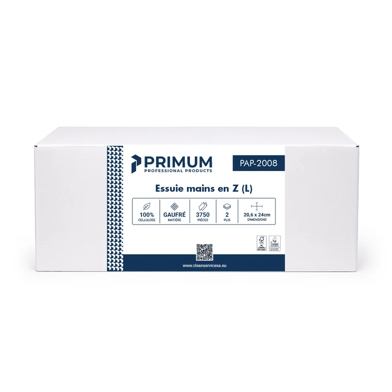 Essuie-mains mains en Z (L) H2 3750 pièces - PRIMUM