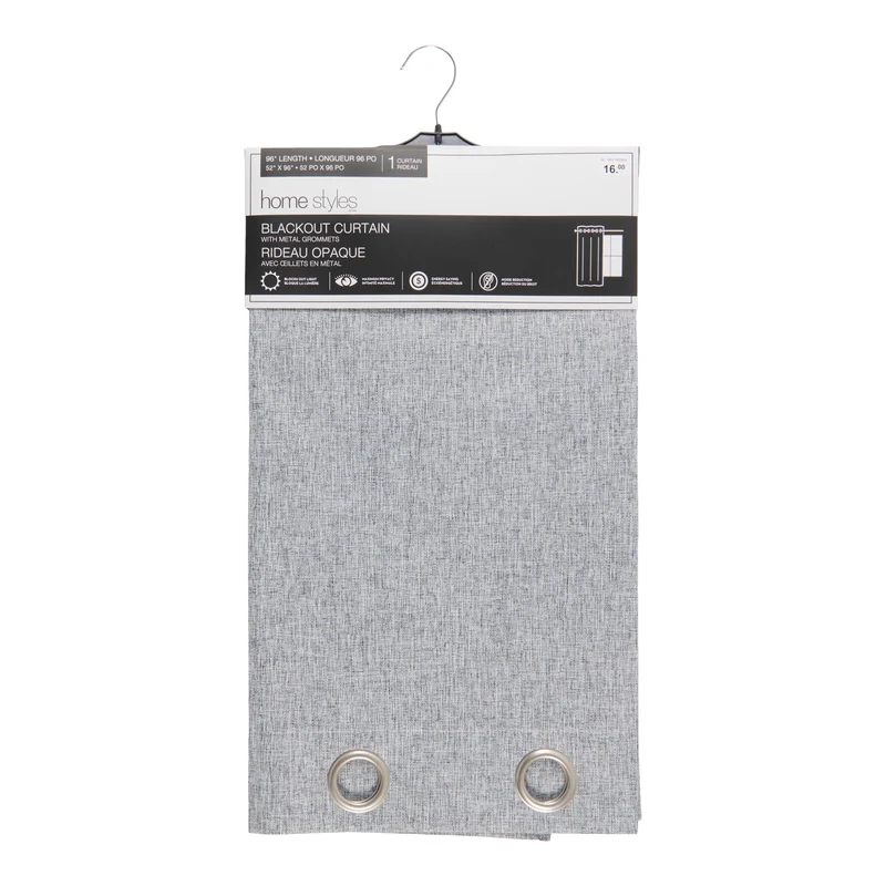 HomeStyles Blackout Textured Curtain with Grommets, 52-in x 96-in.