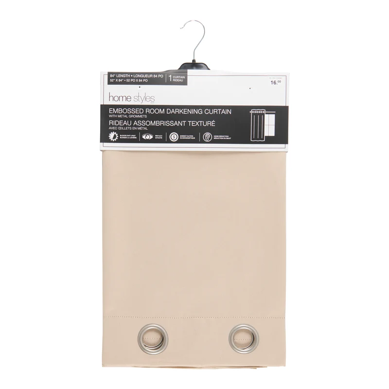 HomeStyles Embroidered Room Darkening Curtain with Grommets, 52-in x 84-in.