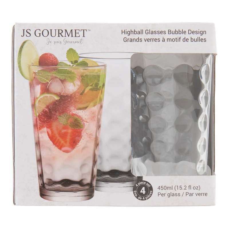 Hammered Glass Set, 450-ml, 4 Pack