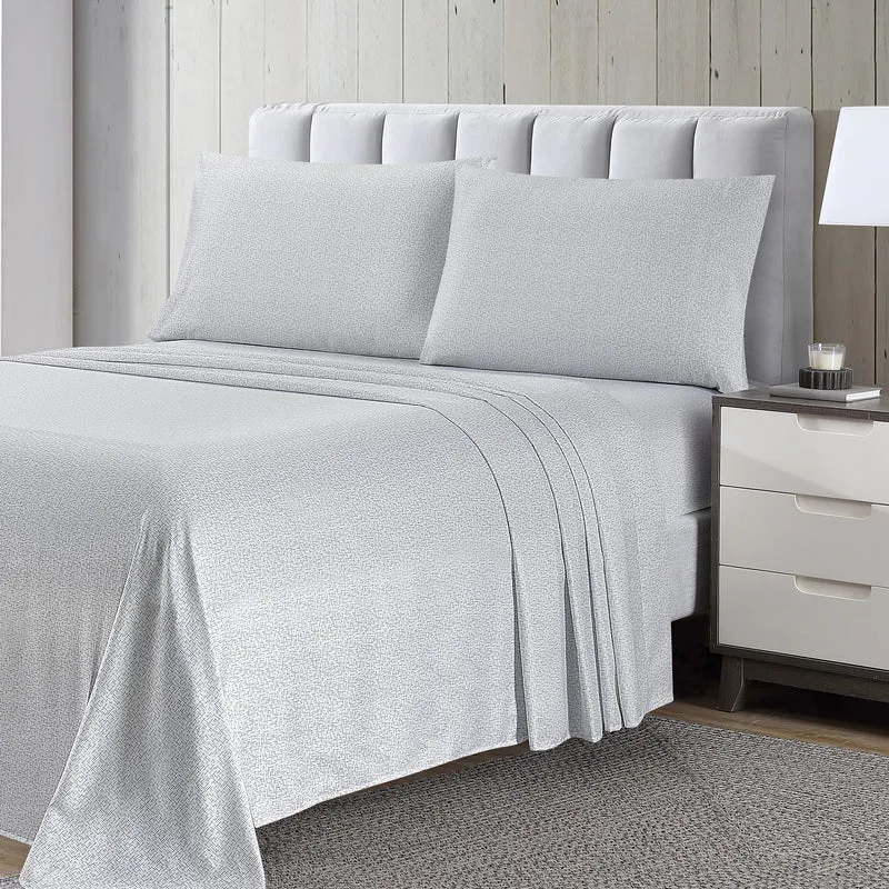 Microfiber Printed Sheet Set, King, 4 Piece