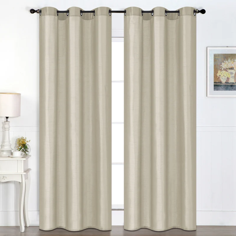 HomeStyles Faux Silk Curtain with Grommets, Assorted, 54-in x 84-in.