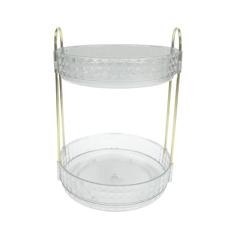 2-Tier Rotating Beauty Organizer, 9-in x 9-in x 12-in.