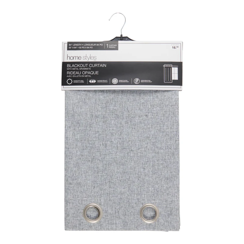 HomeStyles Blackout Textured Curtain with Grommets, 52-in x 84-in.