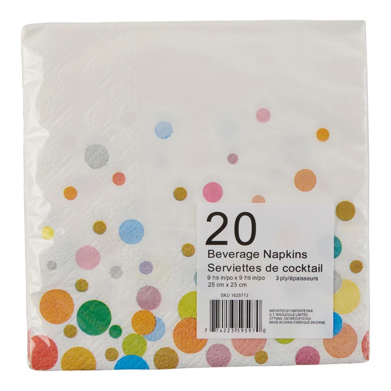 Summer Printed Beverage Napkins, 20-Pack