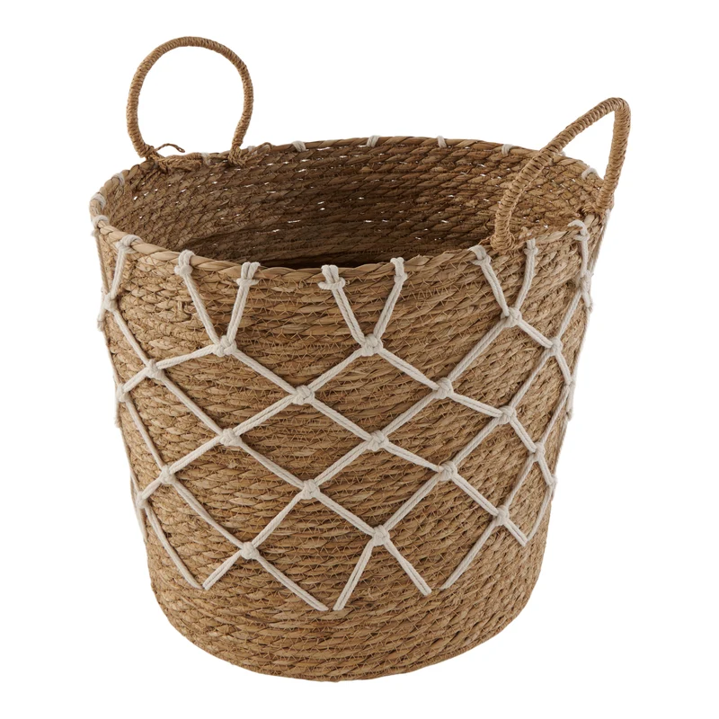 HomeStyles Basket With Rope Netting, 16-in x 15-in.
