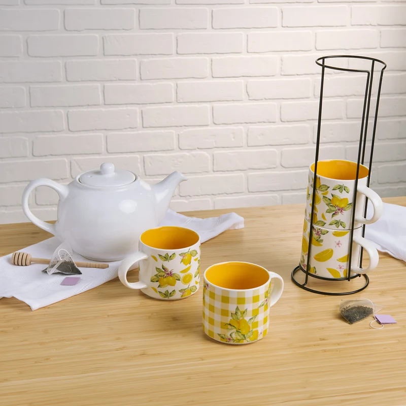 Stackable Citrus Mugs, 15-oz, 4 Pack