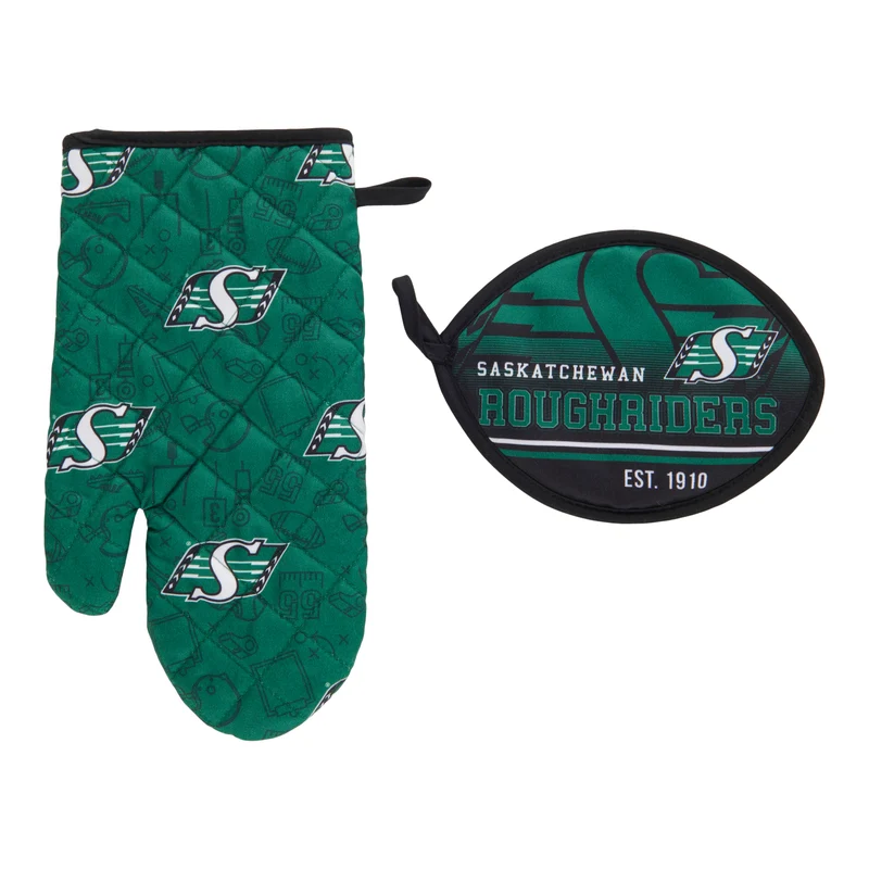 CFL Saskatchewan Roughriders Oven Mitt & Pot Holder Set, 2 Piece