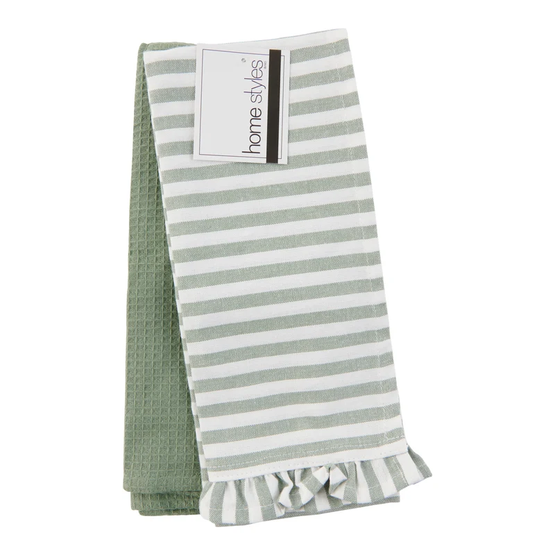 HomeStyles Ruffle Kitchen Towel, 16-in x 25-in, 2 Pack