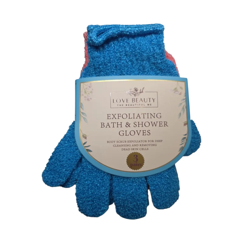 Love Beauty Exfoliating Gloves, 3-Pack