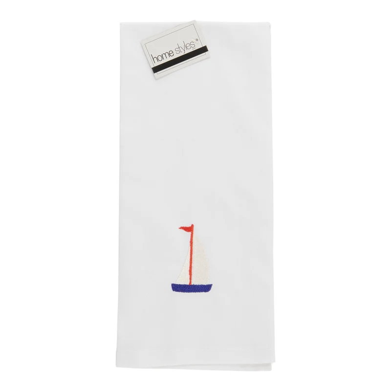 HomeStyles Embroidered Tea Towel, 18-in x 28-in.