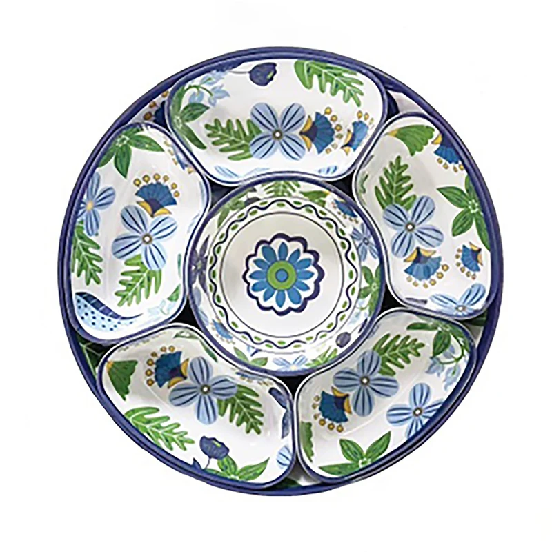 Melamine Snack Tray Set, 7 Piece