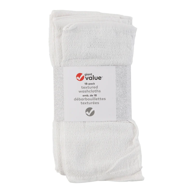 Giant Value Wash Cloths, 11-in x 11-in, 18 Pack