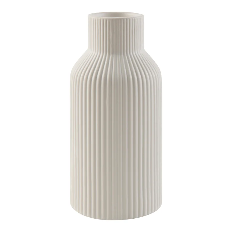 HomeStyles Ribbed Ceramic Vase, 3.7-in x 8-in.
