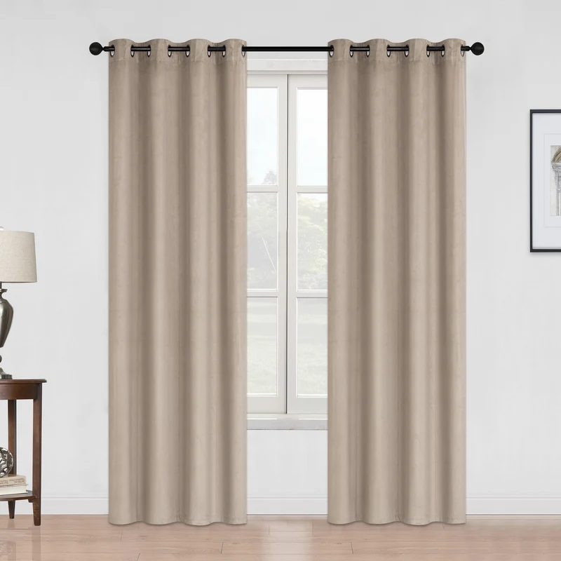 HomeStyles Faux Suede Solid Curtain with Grommets, Assorted, 52-in x 84-in.