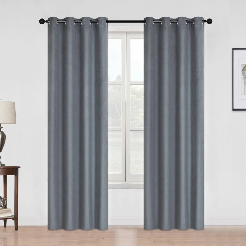 HomeStyles Faux Suede Solid Curtain with Grommets, Assorted, 52-in x 63-in.