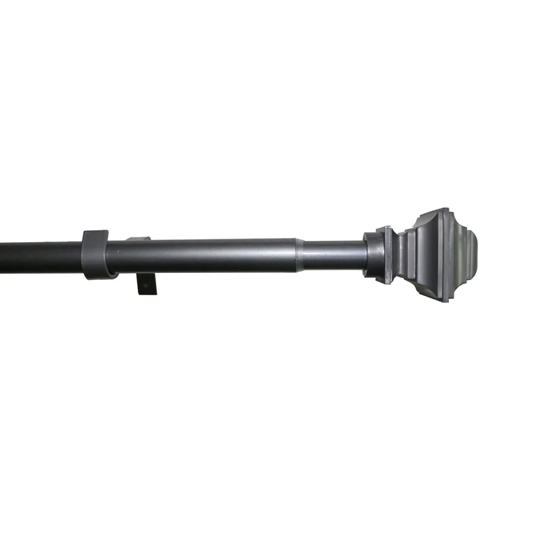HomeStyles Adjustable Curtain Rod, Grey, 48-in to 86-in.