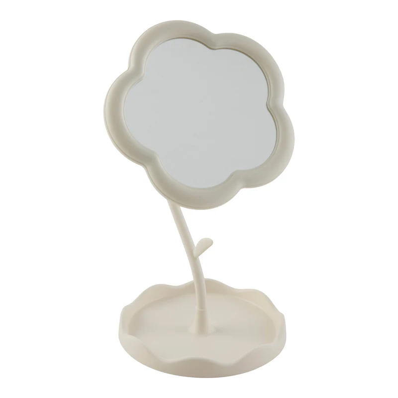 Flower Mirror With Tray, 6.3-in x 6.3-in x 11.5-in.