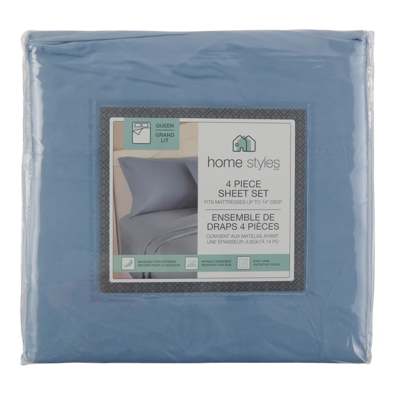 HomeStyles Microfiber Sheet Set, Queen, 4 Piece