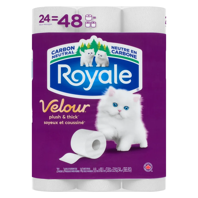 Royale Velour 2 Ply Bathroom Tissue, 24-Pack