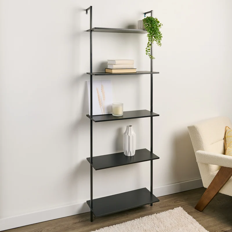 Cody Ladder Shelf Rack, Black