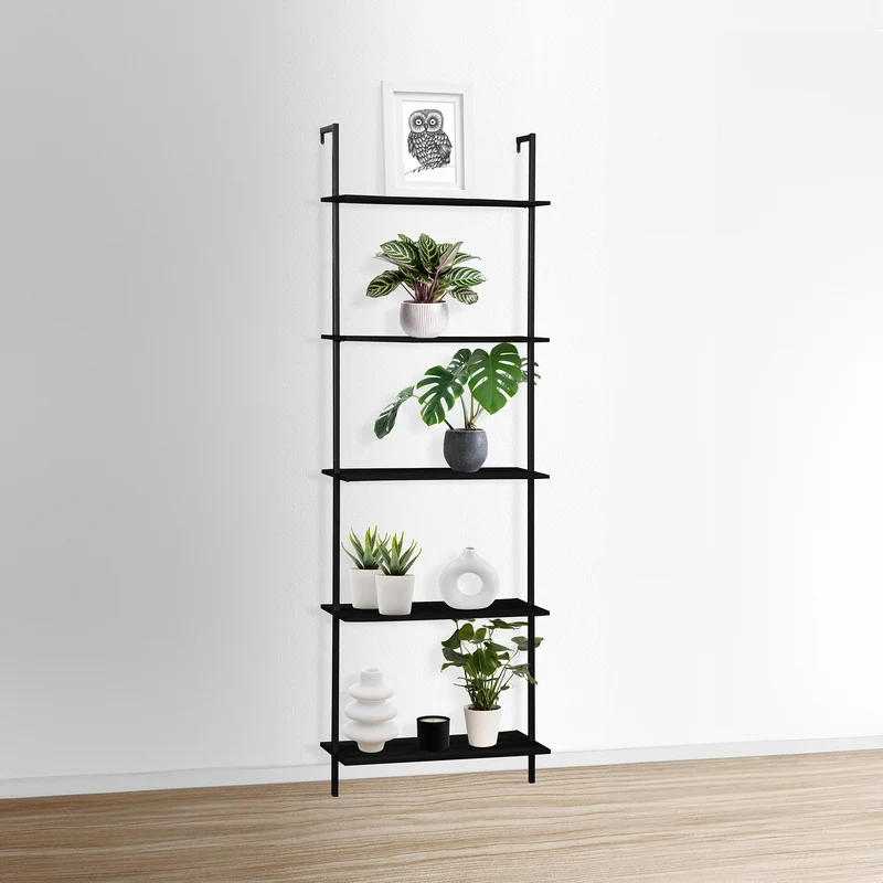 Cody Ladder Shelf Rack, Black