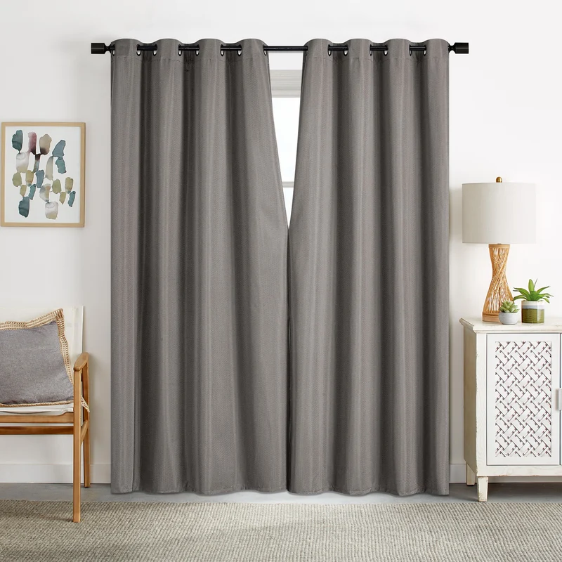 Jacquard Blackout Curtain with Grommets, 52-in x 84-in.