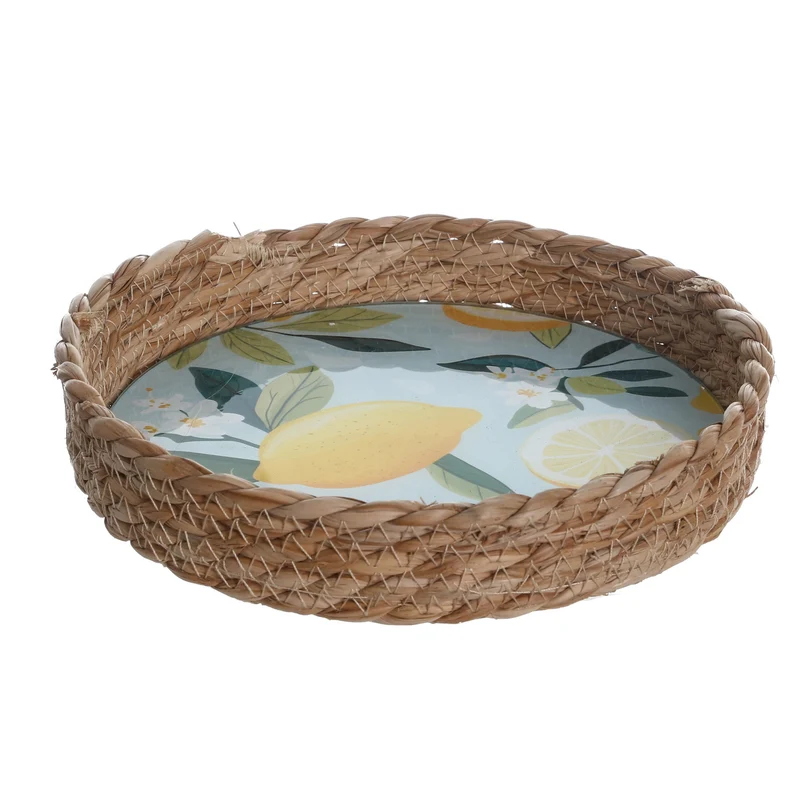 Water Hyacinth Lemon Tray, 8-in x 8-in.
