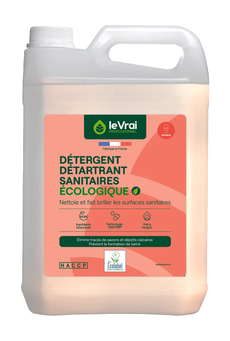 DETERGENT DETARTRANT SANITAIRES LE VRAI PROFESSIONNEL ECOLABEL EU 5L