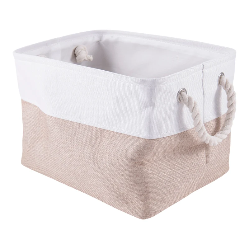 HomeStyles Faux Linen Rope Handled Tote, 13.5-in x 10-in x 9-in.