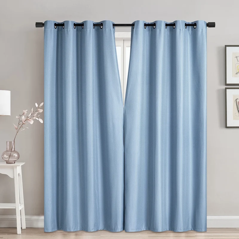 Blackout Jacquard Magnetic Closure Curtain with Grommets, 52-in x 84-in.