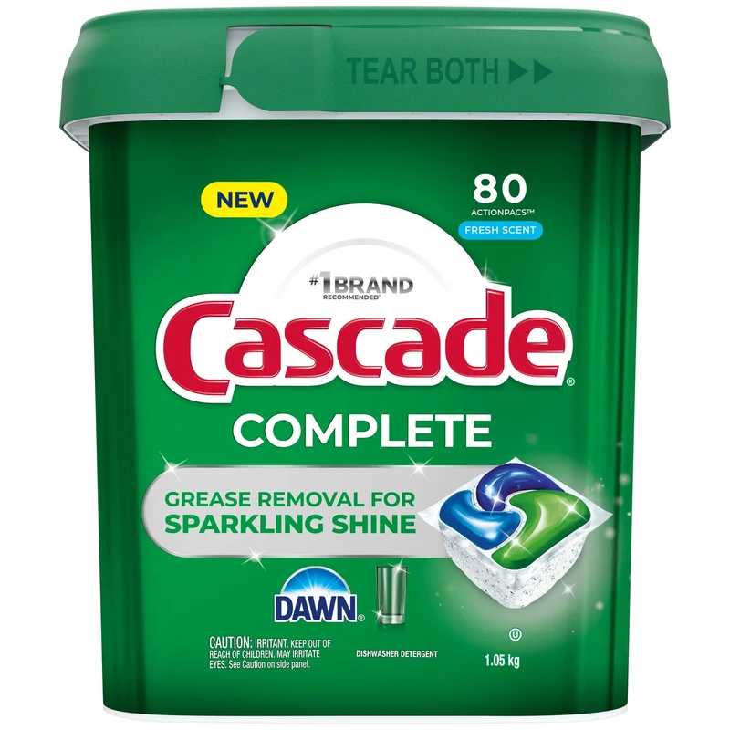 Cascade Complete Dishwasher Pods, Fresh Scent, 80-Pack