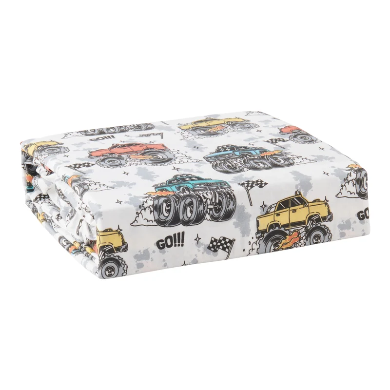 HomeStyles Printed Microfiber Sheet Set, Double, 4 Piece