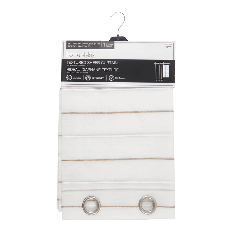 HomeStyles Textured Sheer Curtain with Grommets, 54-in x 84-in.