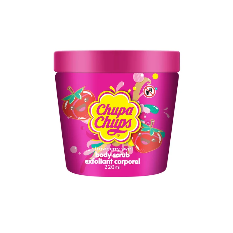 Chupa Chups Body Scrub, Strawberry Swirl, 220 ml