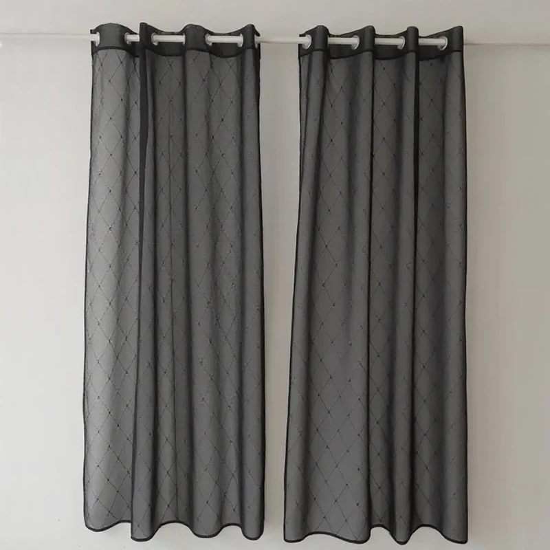 HomeStyles Embroidered Curtain with Grommets, 52-in x 84-in.