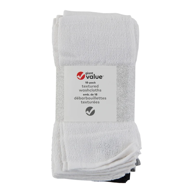 Giant Value Wash Cloths, 11-in x 11-in, 18 Pack