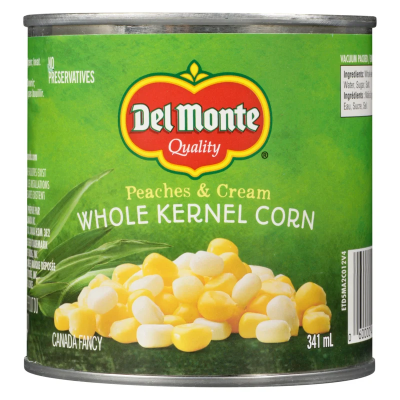 Del Monte Peaches & Cream Whole Kernel Corn, 341-ml