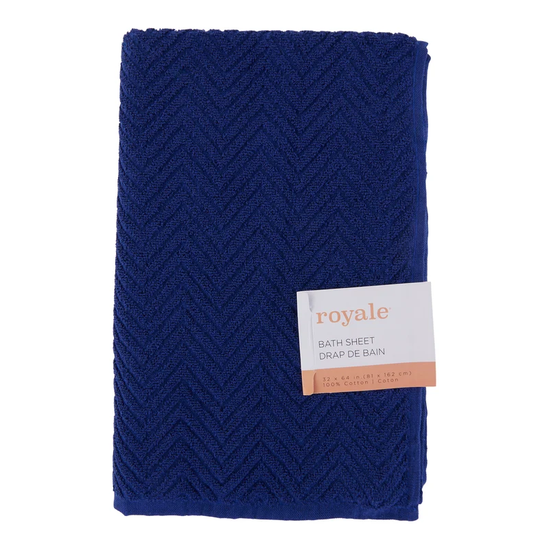 Royale Chevron Jacquard Bath Sheet, 32-in x 64-in.