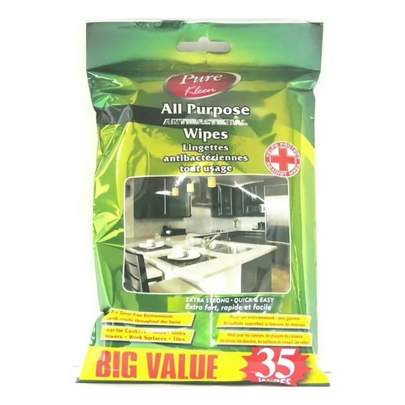 Pure Kleen All Purpose Antibacterial Wipes, 35-Pack