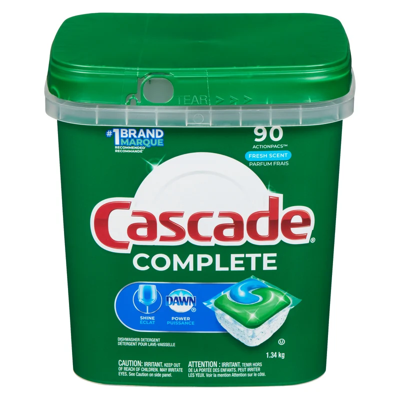 Cascade Complete Fresh Scent Dishwasher Tabs, 90-Pack